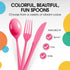 Heavy Duty Disposable Cerise Plastic Spoons, 50 Pcs - Cerise Disposable Cutlery