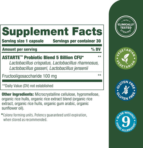 MegaFood Womens Probiotic + Prebiotic - Gluten-Free Prebiotics and Probiotics for Women, Supports Digestive Health & Regularity, Vaginal Probiotics for Healthy pH Levels, Vegetarian - 30 capsules