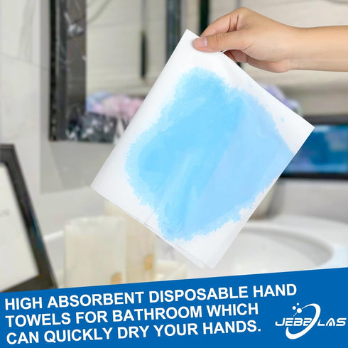 JEBBLAS Disposable Guest Towels - Linen Feel Hand Towels, Soft Absorbent Paper Napkins for Kitchen, Parties, 100 Pcs,