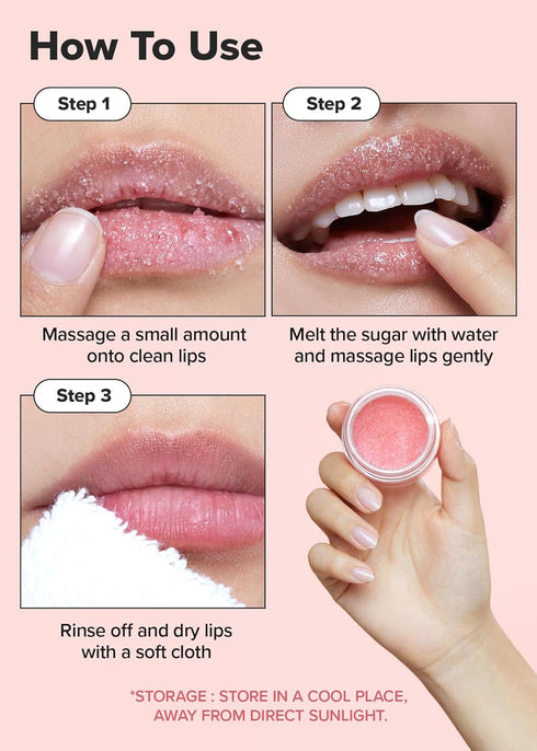 I DEW CARE Lip Scrub - Cushy Crush | Sugar Vitamin C Lip Care Exfoliator for Dark, Dry and Chapped Lips, Vegan, 1.05 oz