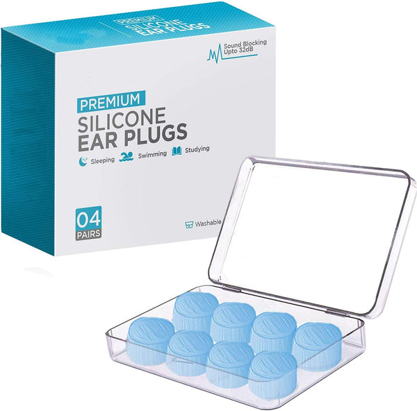 Ear Plugs for Sleeping, Reusable Silicone Moldable Noise Cancelling Earplugs for Swimming, Snoring