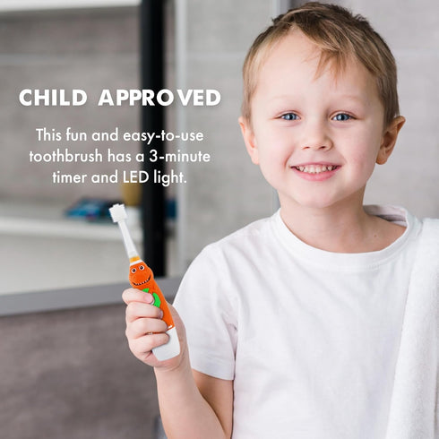 Brilliant Oral Care Kids Sonic Electric Toothbrush - Soft Bristles, Round Brush Head, LED Light, for Children Ages 5+