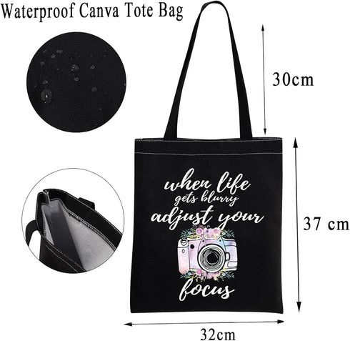 MBMSO Photographer Makeup Bag, Inspirational Gifts for Photography Lovers, When Life Gets Blurry Adjust Your Focus