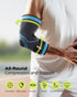 Elbow Compression Sleeve 2 Pack, Pain Relief Brace for Tendonitis and Tennis Elbow, Blue (M), for Men & Women