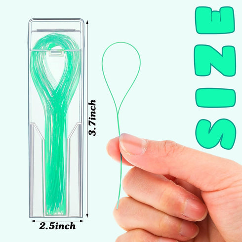 600 Pcs Dental Floss Threader for Bridges, Braces, and Implants, Multifunctional Nylon Loop Design, Pack of 12 (Green)