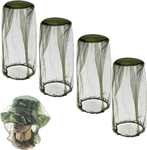 4 Pack Face Netting Head Net Neck Cover for Outdoor Hiking Camping Climbing Walking Protection