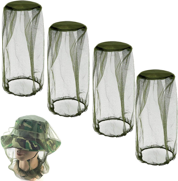 4 Pack Face Netting Head Net Neck Cover for Outdoor Hiking Camping Climbing Walking Protection