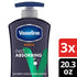 Vaseline Men's Healing Moisture Hand & Body Lotion for Dry Skin, Fast Absorbing, Non-Greasy, 20.3 oz, Pack of 3