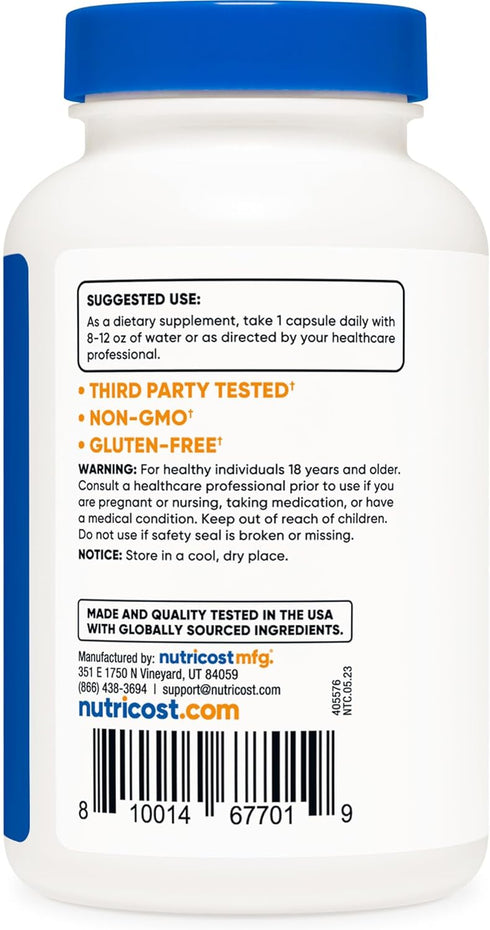 Nutricost Potassium Citrate 99mg, 240 Capsules - Gluten Free, Non-GMO Supplement