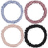 Premium 100% Pure Mulberry Silk Hair Ties - Set of 4 Elegant Hairbands in 4 Beautiful Colors