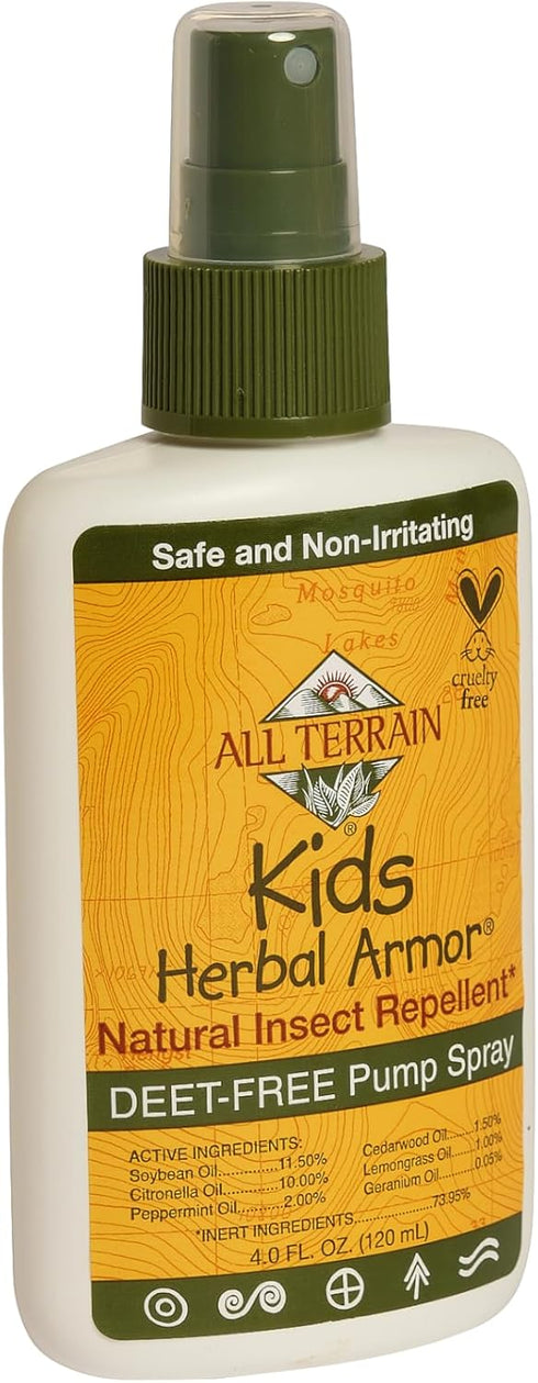 Kids Herbal Armor Insect Repellent, DEET-Free Pump Spray, 4oz, Plant-Based & All-Natural