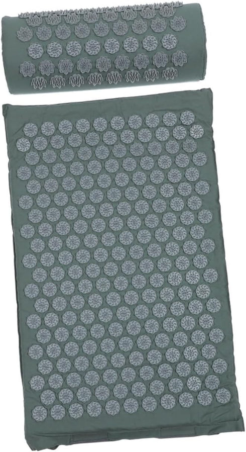 Set, Shiatsu Acupoint Massage Mat and Pillow Non-Slip Yoga Massage Cushion for Back and Neck Relief with Carry Bag