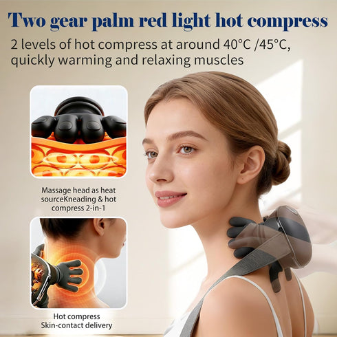 Npmkx 2026 Neck Massager with Heat, Black Neck and Shoulder Massager for Pain Relief Deep Tissue-Portable Cordless