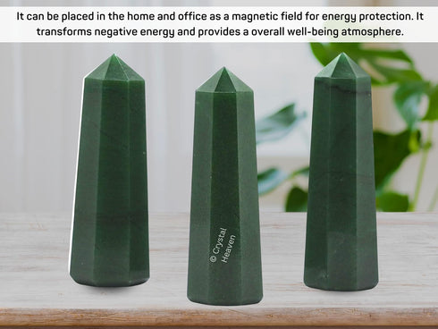 Amazing Gemstone Green Aventurine Crystal Towers, Natural Healing Crystal Point Obelisk for Reiki Healing (3-Inch)