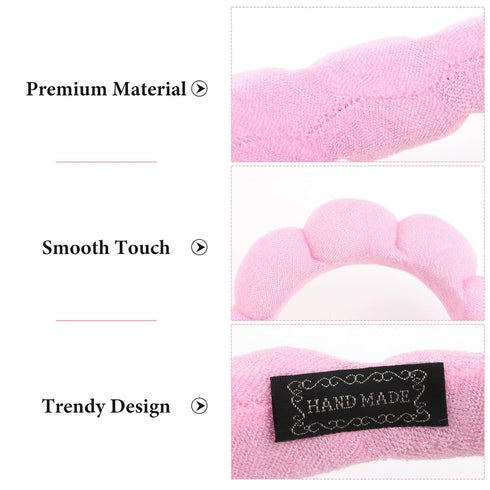 2 PCS Terry Towel Cloth Spa Headband for Women & Girls - Sponge Headbands for Skincare, Makeup Removal, Face Washing