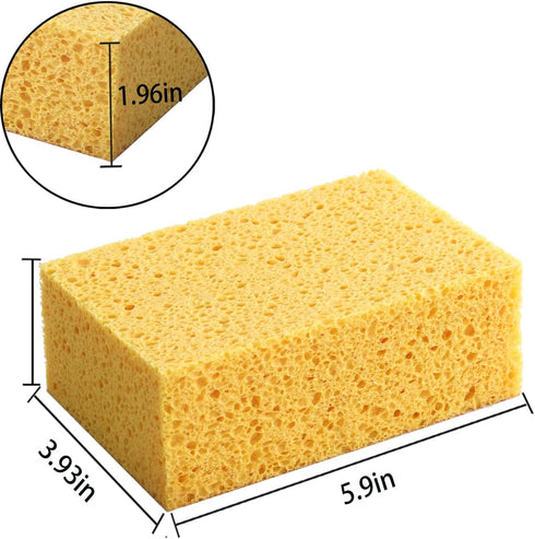 Natural Kitchen Sponges | Extra Large Heavy Duty 2" Thick Scrub Sponges for Dishes & Cookware | 2 Pcs (15 x 10 x 5 cm)