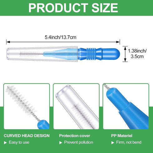 350 Pieces Interdental Brush Tooth Floss Tooth Cleaning Tool Toothpick Dental Tooth Flossing Head Oral Dental Flosser Teeth Soft Dental Picks Refill Dental Flosser Toothpick Cleaners (Blue, Red)