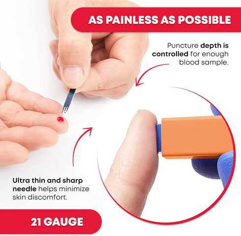 Ever Ready First Aid Safety Pressure Activated Lancets, Sterile Push Lancets for Blood Sugar Testing