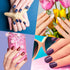 Honoson 720 Pieces Short False Nails - Medium Square Artificial Fake Nails Full Cover Glossy Press on Nails Tips for