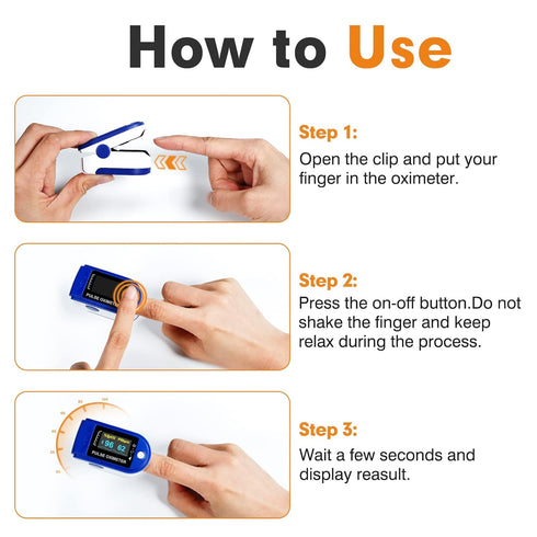 Easy@Home Fingertip Pulse Oximeter (Not for Medical Use), SpO2 Blood Oxygen Saturation Meter and Heart Rate Monitor
