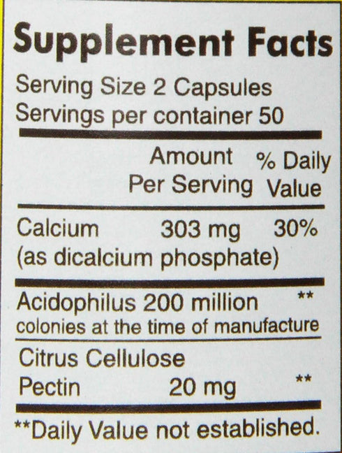 MASON NATURAL Probiotic Acidophilus | 100 Capsules (Pack of 3) | with Pectin and Calcium - Immune System Booster,