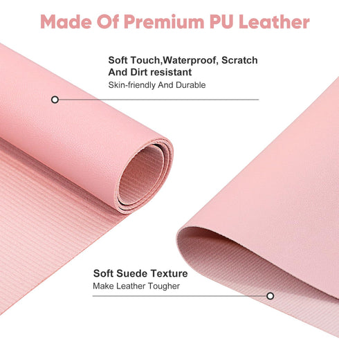 Subay Nail Art Table Mat, Soft Microfiber PU Leather Nail Hand Rest Cushion, Foldable Manicure Pad - Pink