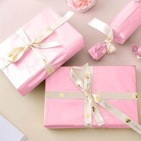 50 Sheets Pink Tissue Paper 14 x 20 Inches - Recyclable Wrapping Paper for Gift Bags, Weddings, and DIY Crafts