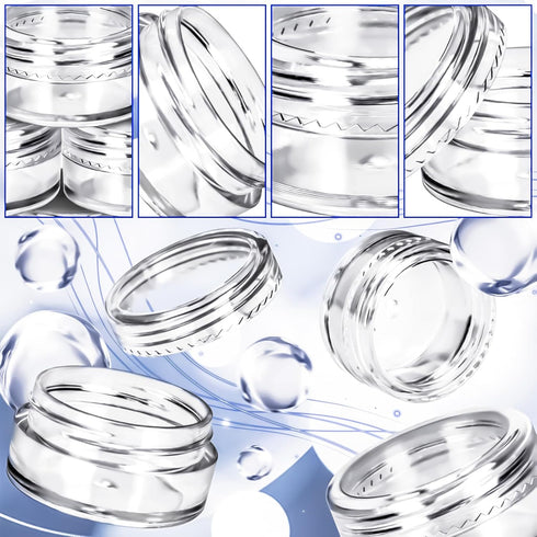MotBach 100 Pcs 5g Empty Plastic Containers, Mini Makeup Sample Jars with Clear Lids and Mini Spatulas