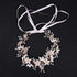 Oriamour Bridal Headpiece Wedding Headband with Flower Design, Genuine Freshwater Pearls & Ribbons (Rose Gold)