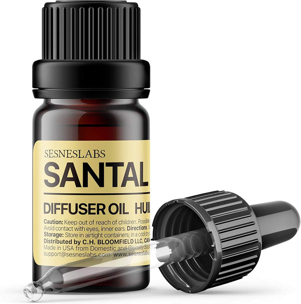 Santal Diffuser Oil, Amber Coco Vanilla Cedar Sandalwood Musk Essential Oils Blend for Ultrasonic Diffuser (.33 oz)