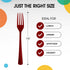 Disposable Burgundy Plastic Forks 50 Pcs - Heavy Duty Burgundy Plastic Disposable Cutlery - Burgundy Disposable Flatware, Burgundy Plastic Silverware, Plastic Forks Burgundy Exquisite by Exquisite