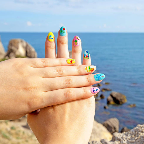 TailaiMei Summer Nail Decals Stickers, Self-Adhesive DIY Design Nail Art Decorations (12 Sheets)