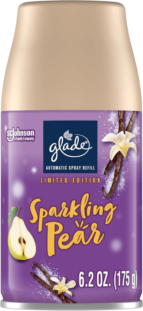 Glade Automatic Spray Refill, Air Freshener for Home, Sparkling Pear, Limited Edition Scent, 6.2 Oz
