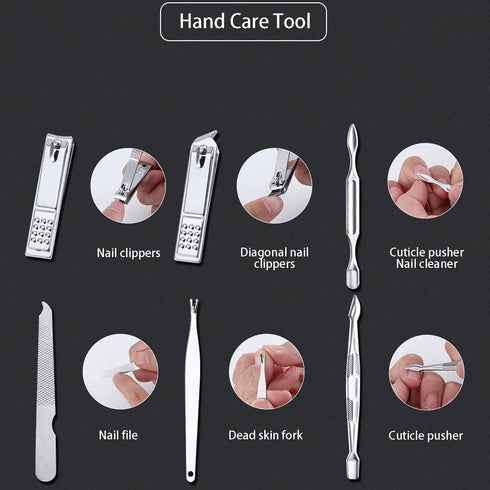 Manicure Set, 20 Pieces Stainless Steel Nail Clippers Pedicure Kit, Professional Grooming Tools with Travel Case