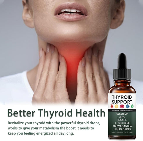 GXSAE 4 oz. (120mL) (1) Actora Thyroid Support Drops, Kindled Thyroid Support Liquid Drops with Selenium Zinc Iodine
