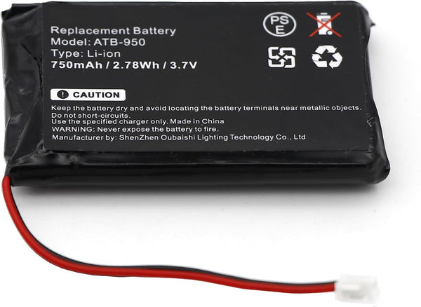 ATB-950 Replacement Battery for RTI Series T1 T1B T2 T2+ TheaterTouch - Fits Part no ATB-950 ATB-950-SANUF