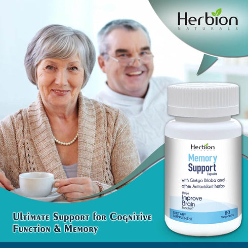 Herbion Naturals Memory Support Capsules, 60 Vegicaps, Improves Brain Function, Soothes Stress & Mood