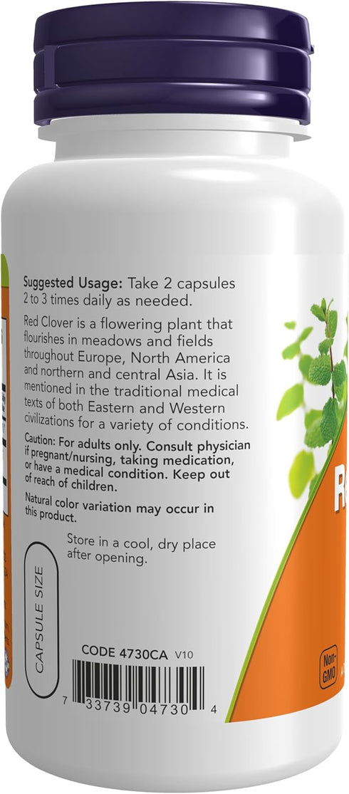 NOW Supplements Red Clover | 375 mg | 100 Veg Capsules | Herbal Supplement
