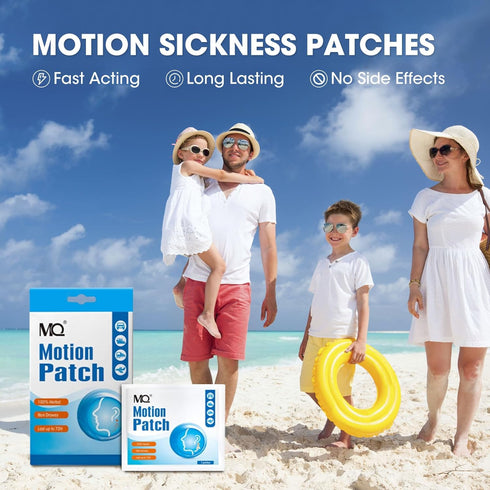 MQ Motion Sickness Patch, 10 Count - Non Drowsy Sea Sickness Patches for Travel