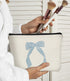 Light Blue Coquette Bow Aesthetic Makeup Cosmetic Bag, Cute Makeup Bag, Trendy Preppy Makeup Bag, Preppy Stuff, Coquette Stuff, Preppy Gifts, Cute Makeup Pouch