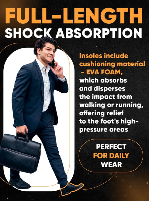 Premium High Arch Insoles, Plantar Fasciitis Comfort for Foot Pain Relief, Anti-Fatigue Orthotic Inserts for Men Women
