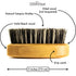 ZilberHaar Elemental Beard Brush for Men, Stiff Natural Bristles and Beech Wood Mustache Brush, 3 Inches Long