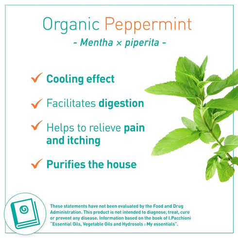Puressentiel Organic Peppermint Essential Oil - 1 Oz, 100% Pure and Natural, Cooling Effect for Digestion