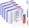 Disposable Travel Toothbrush and Toothpaste Set, 15 Count - Travel Kit with Plastic Zip Bag