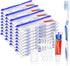 Disposable Travel Toothbrush and Toothpaste Set, 15 Count - Travel Kit with Plastic Zip Bag