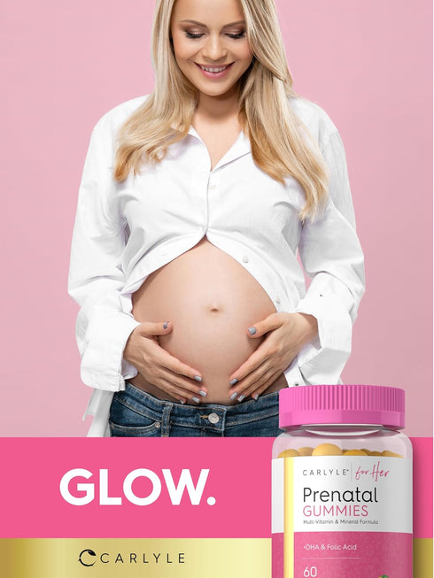 Gummy 60 Gummies Carlyle Prenatal with DHA & Folic Acid | | Multivitamin and Mineral Supplement for Women | Fruit