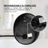 OVENTE 9'' Rechargeable Lighted Wall Mount Makeup Mirror, 1X Magnifying with 10X Mini Magnetic, Dimmable (Black)