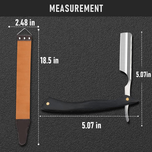 Straight Razor with Strope, Professional Stainless Steel Shaver Razor with Shaving Strop for Grooming