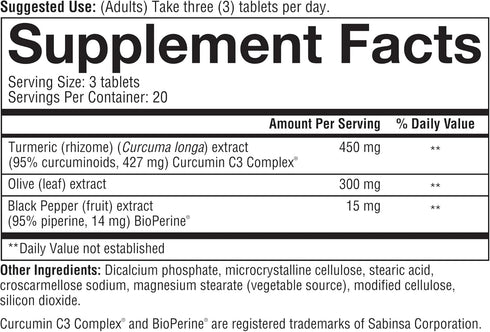 Youtheory Turmeric Curcumin Supplement with Black Pepper BioPerine | 60 Tablets | Antioxidant Properties