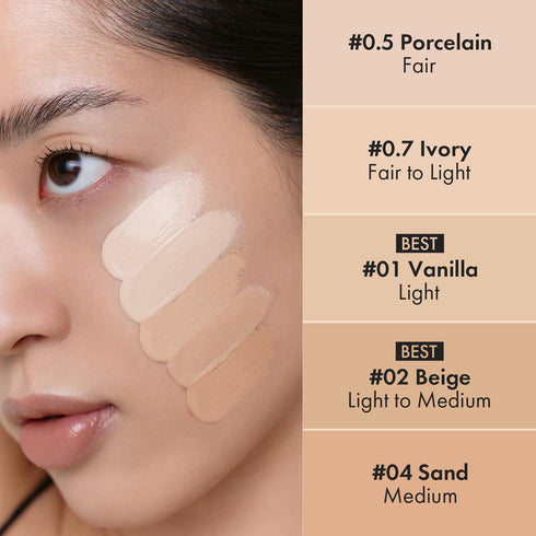 LUNA Full Coverage Long-Lasting Tip Concealer Cover-Fit (#01 Vanilla) for Dark Circles, Fine Lines, Redness &